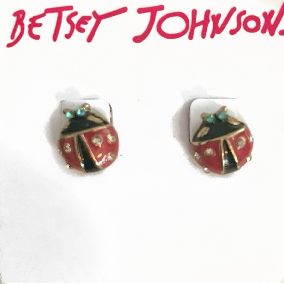 🐞Betsey Johnson Ladybug Stud Earrings-NWT - Picture 2 of 11